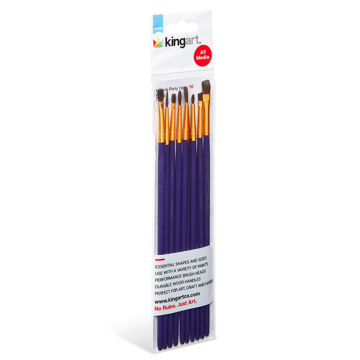 Studio Natural Hair Brush Set - 10 Pieces