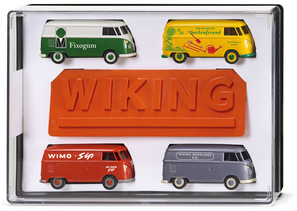 Wiking 217001 1/87 Scale Volkswagen T1 Bus 4-Piece Gift Box Set High