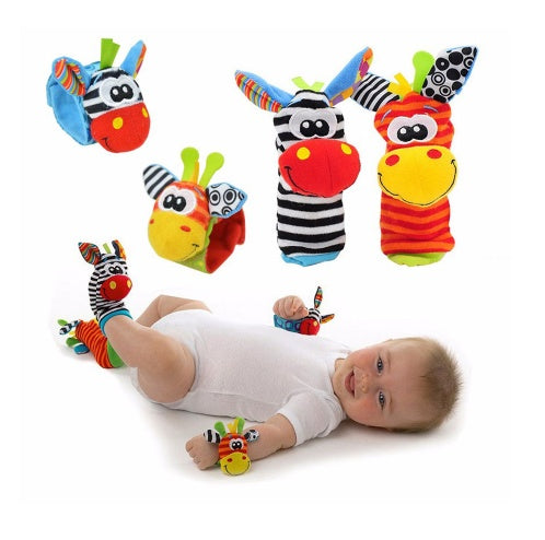 Soft Baby Rattle Wrist and Foot Socks Toy Set