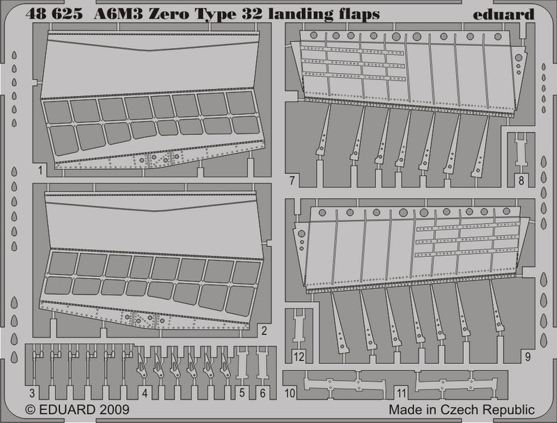 Eduard 48625 1/48 Aircraft- A6M3 Zero Type 32 Landing Flaps for HSG