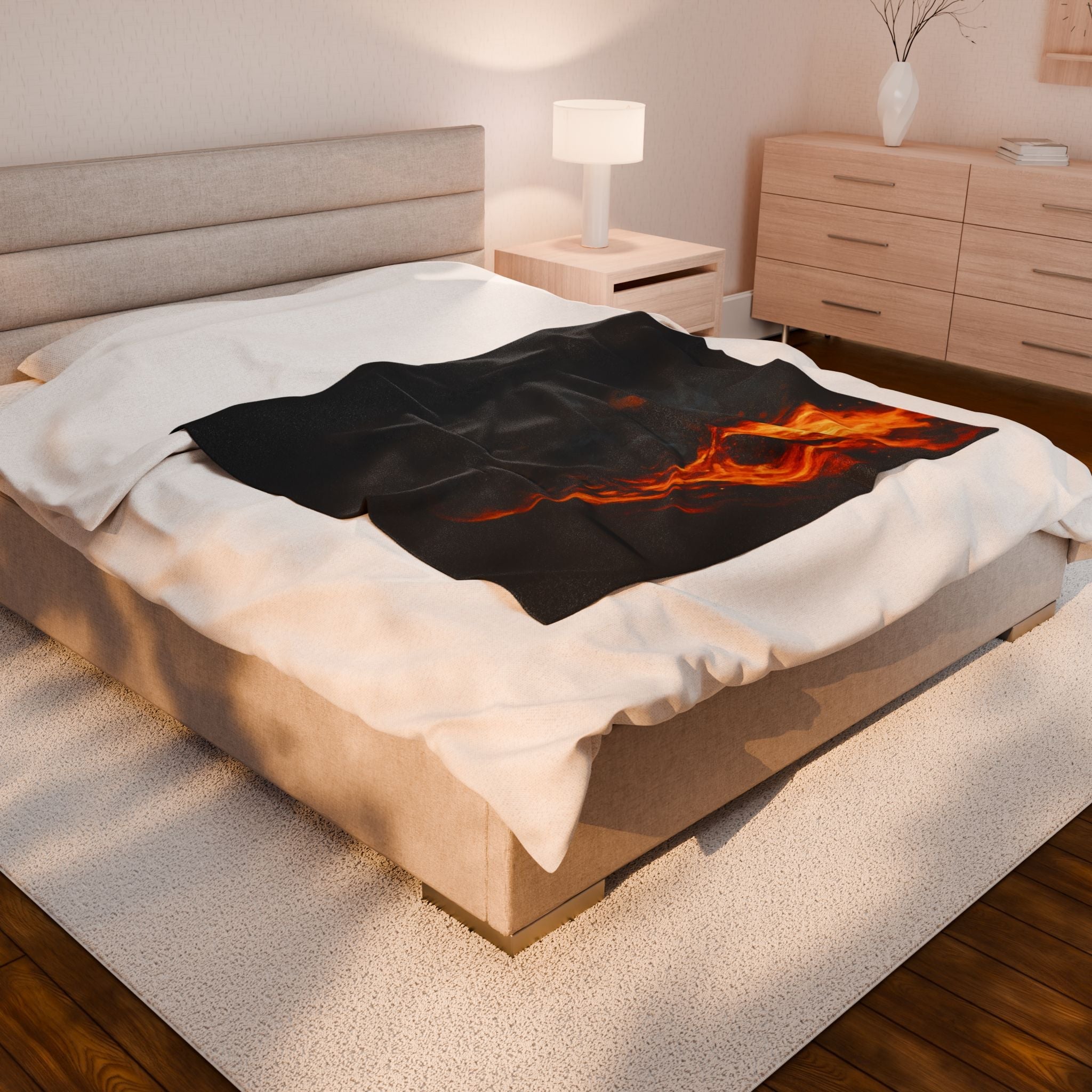 Chilling Horror Velveteen Plush Blanket | Cozy Throw, Dark Theme Decor, Ghost Story Night, Unique Gift for Halloween, Home Comfort