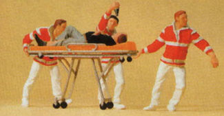 Preiser 10532 HO Scale Paramedics -- With Stretcher pkg(4)