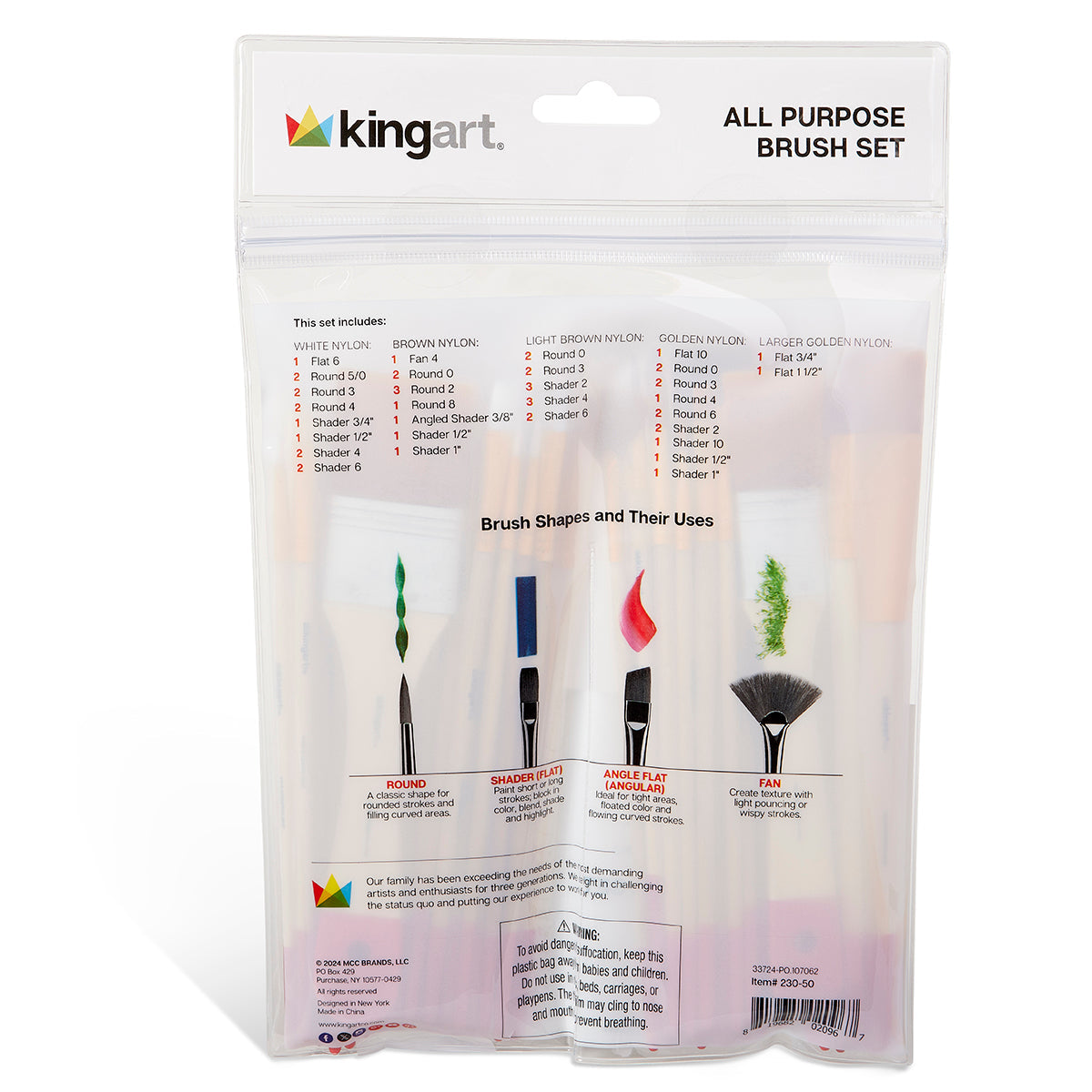 Studio Golden & White Nylon Brush Set - 50 Pieces