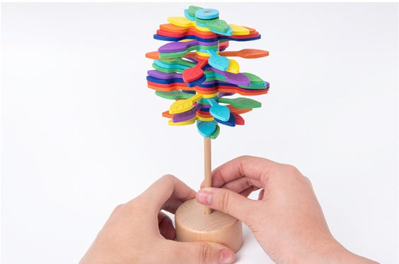 Wooden Rotating Lollipop Toy – Stress Relief Spiral Desk Ornament
