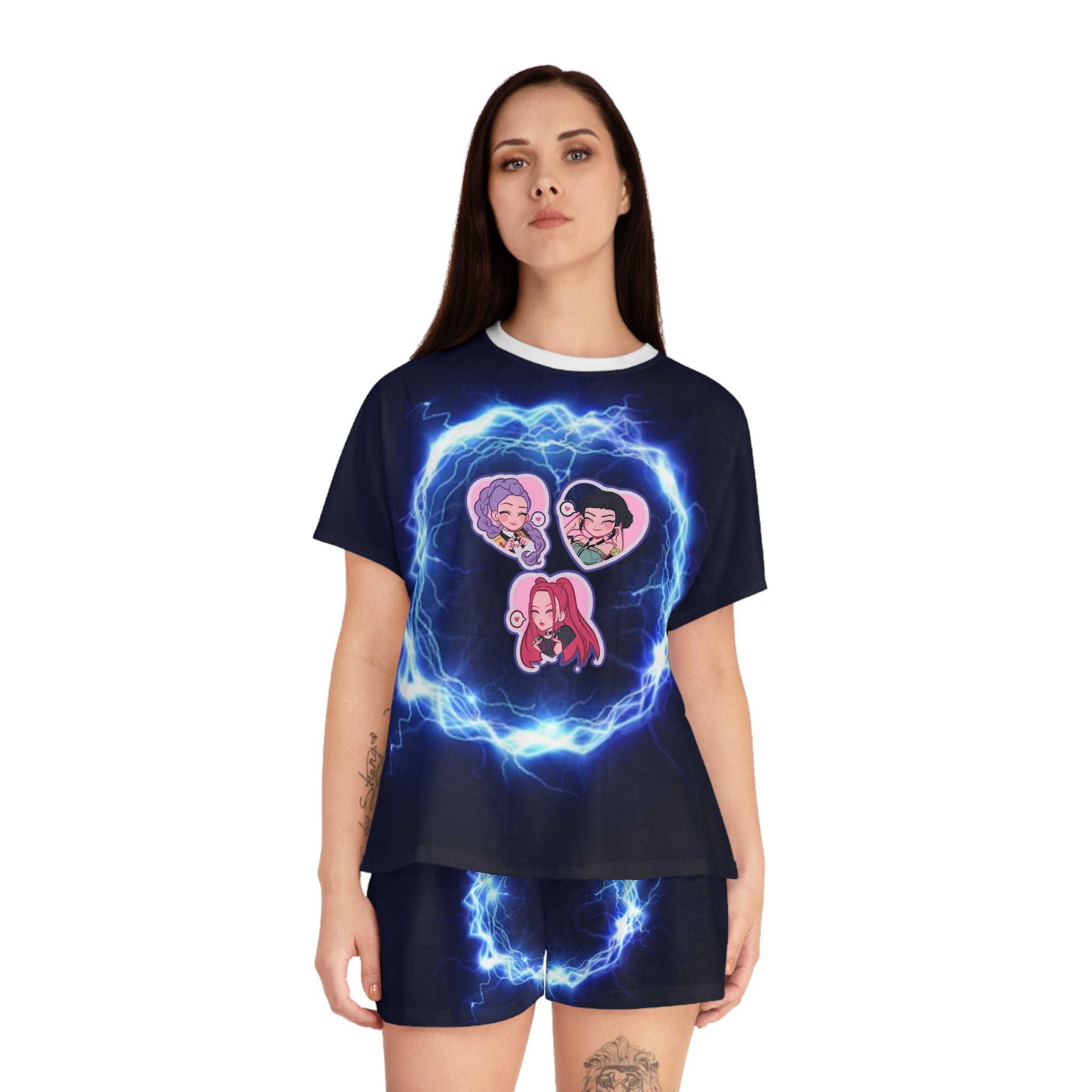 Idol style 2 Women's Short Pajama Set, Manga Sleepwear, Cute Shorts, Cozy Loungewear, Gift for Her, Anime Lover