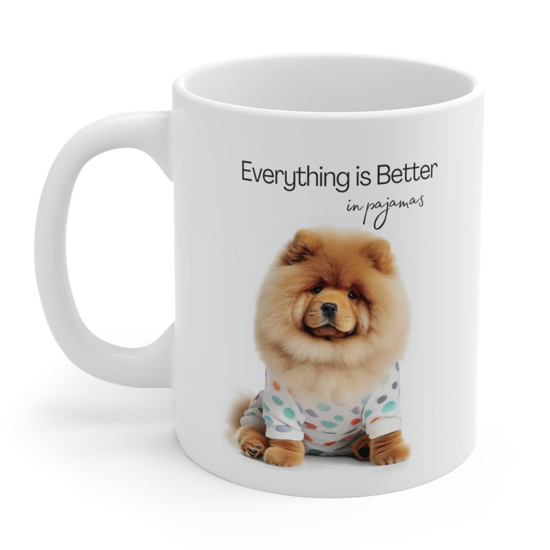 Fluffy Chow Chow in Pajamas Mug