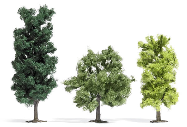 Busch 6941 HO Scale Deciduous Trees -- 3-3/4 - 5-7/8" 9.5 - 15cm Tall pkg(3)