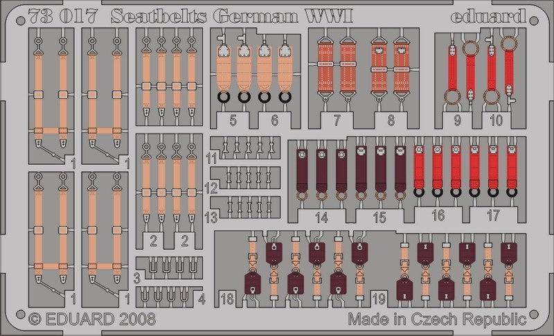 Eduard 73017 1/72 Aircraft- German WWI Seatbelts (Painted)