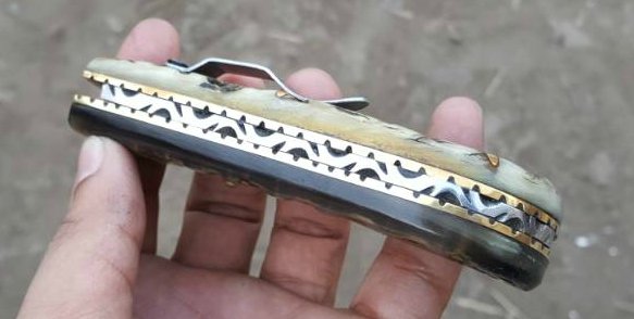 Custom Handmade Damascus Steel EDC Folding Knife With Pocket Clip