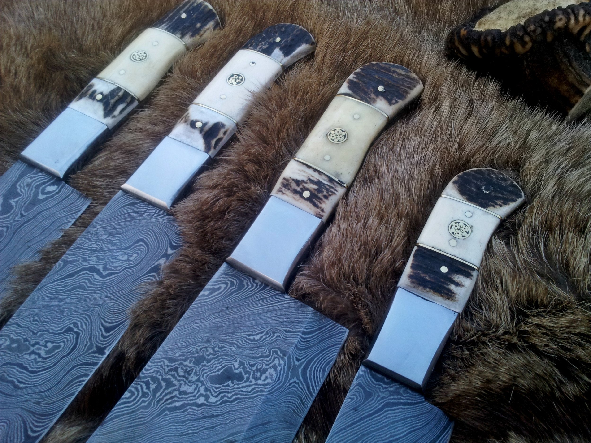 Damascus Kitchen Knives Set