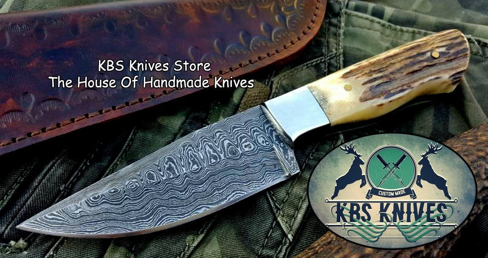 Custom Handmade Twist Damascus Steel EDC Skinning Knife
