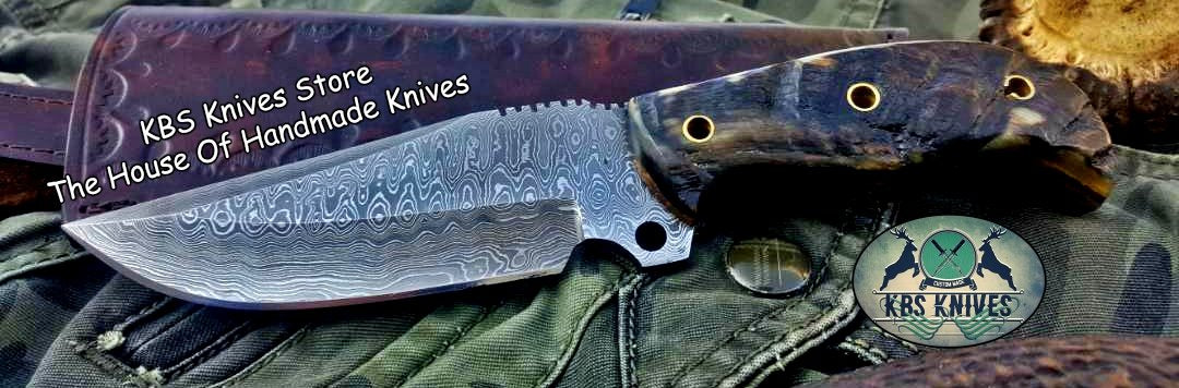 Custom Handmade Damascus Steel Hunting Skinning Camping Knife