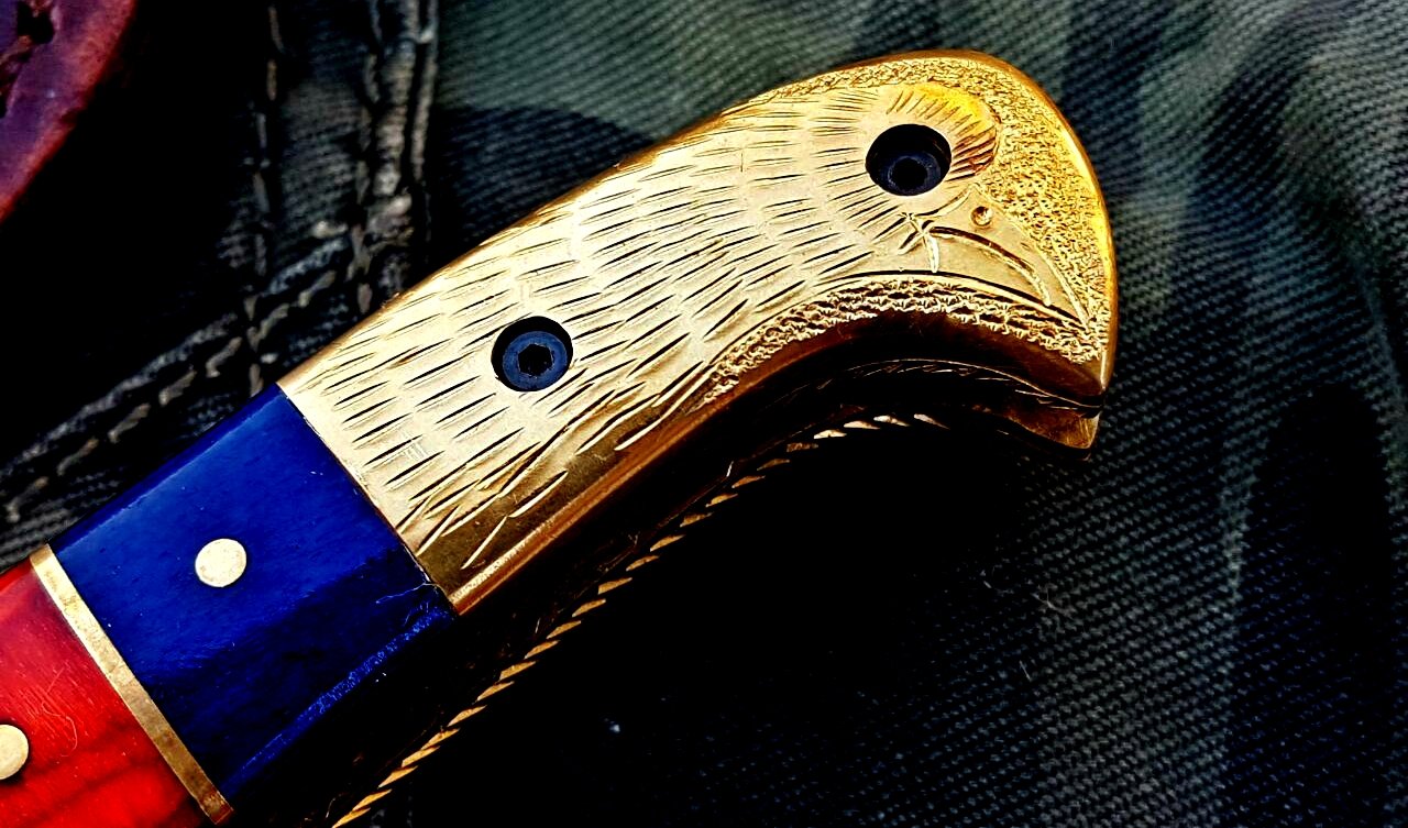 Custom Handmade Damascus Blade Folding Pocket Knife