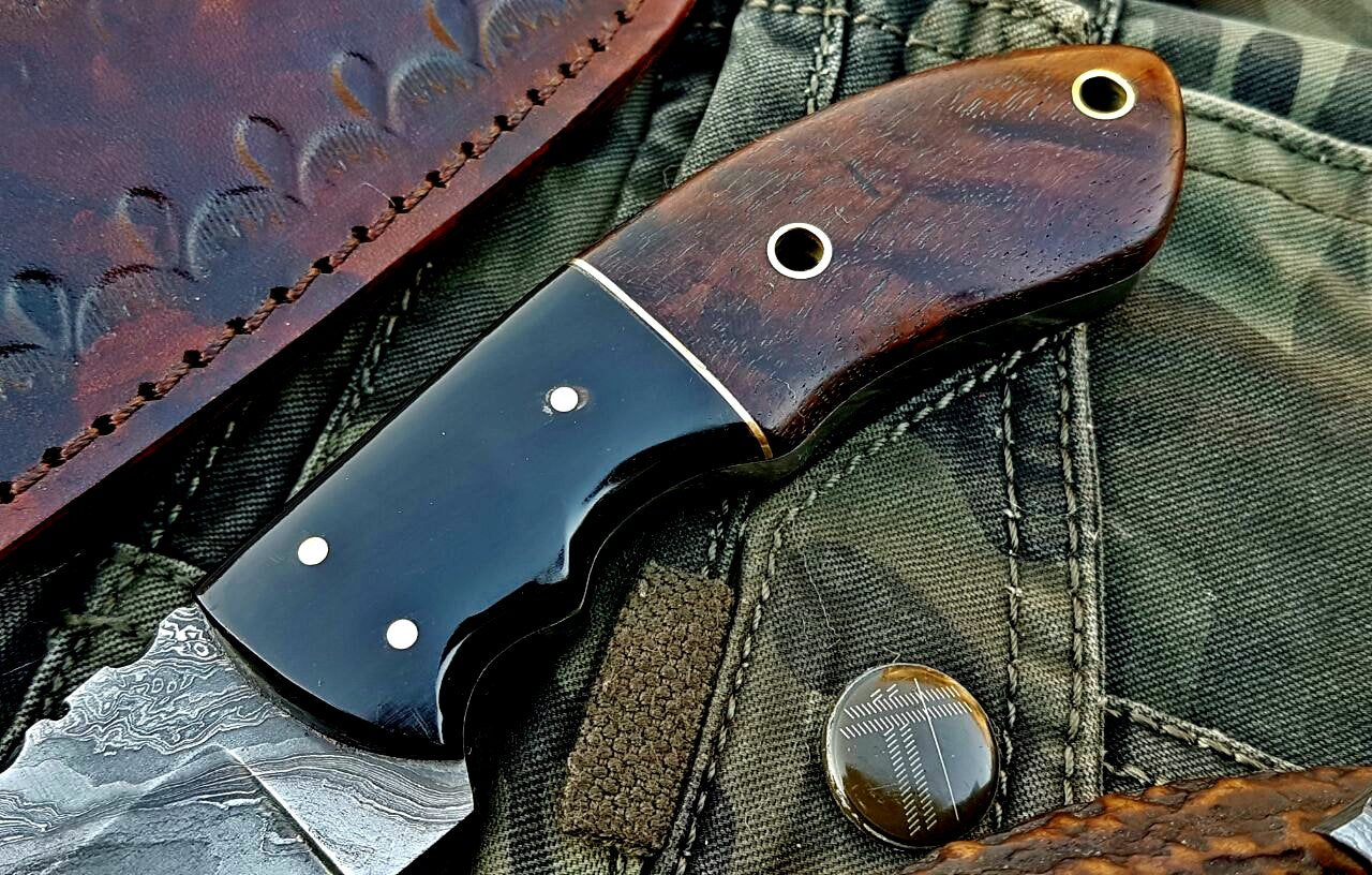 Custom Handmade Damascus Steel Skinner Knife