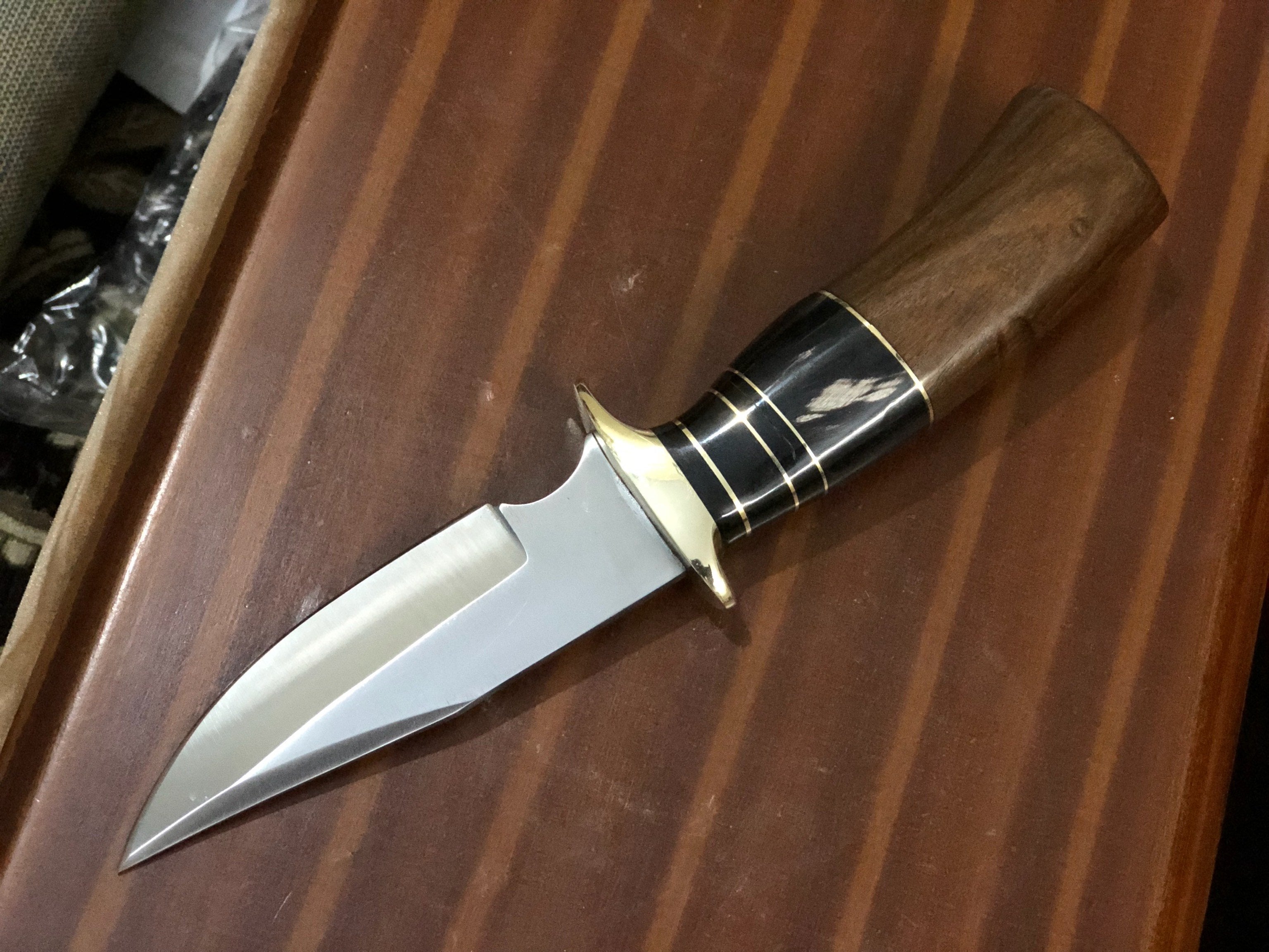Custom Handmade D2 Steel Skinning Knife with Rosewood Handle