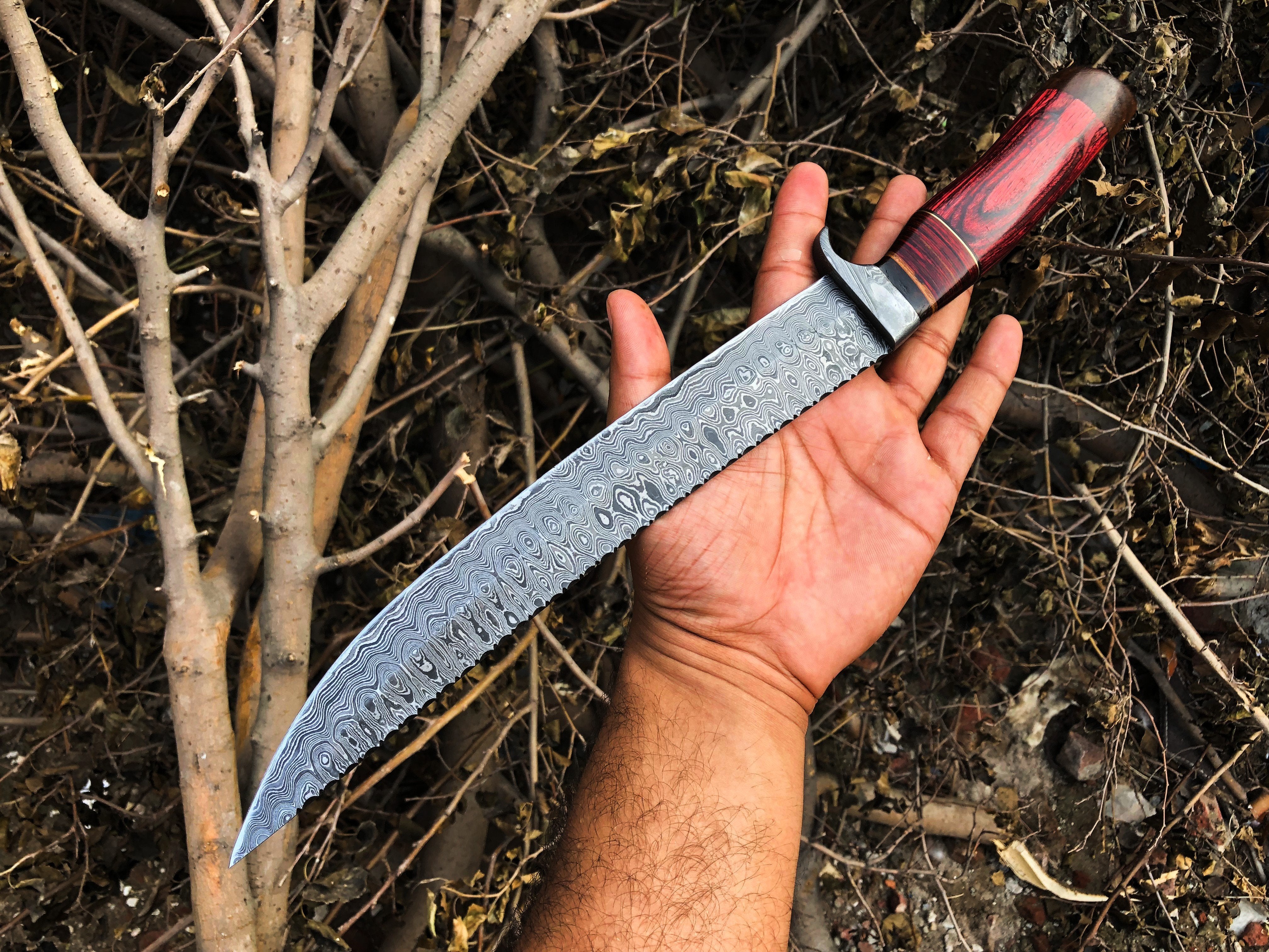 New Custom Handmade Damascus Steel Hunter Knife