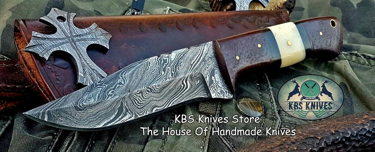 Custom Handmade Damascus Steel Skinning Hunting Knife