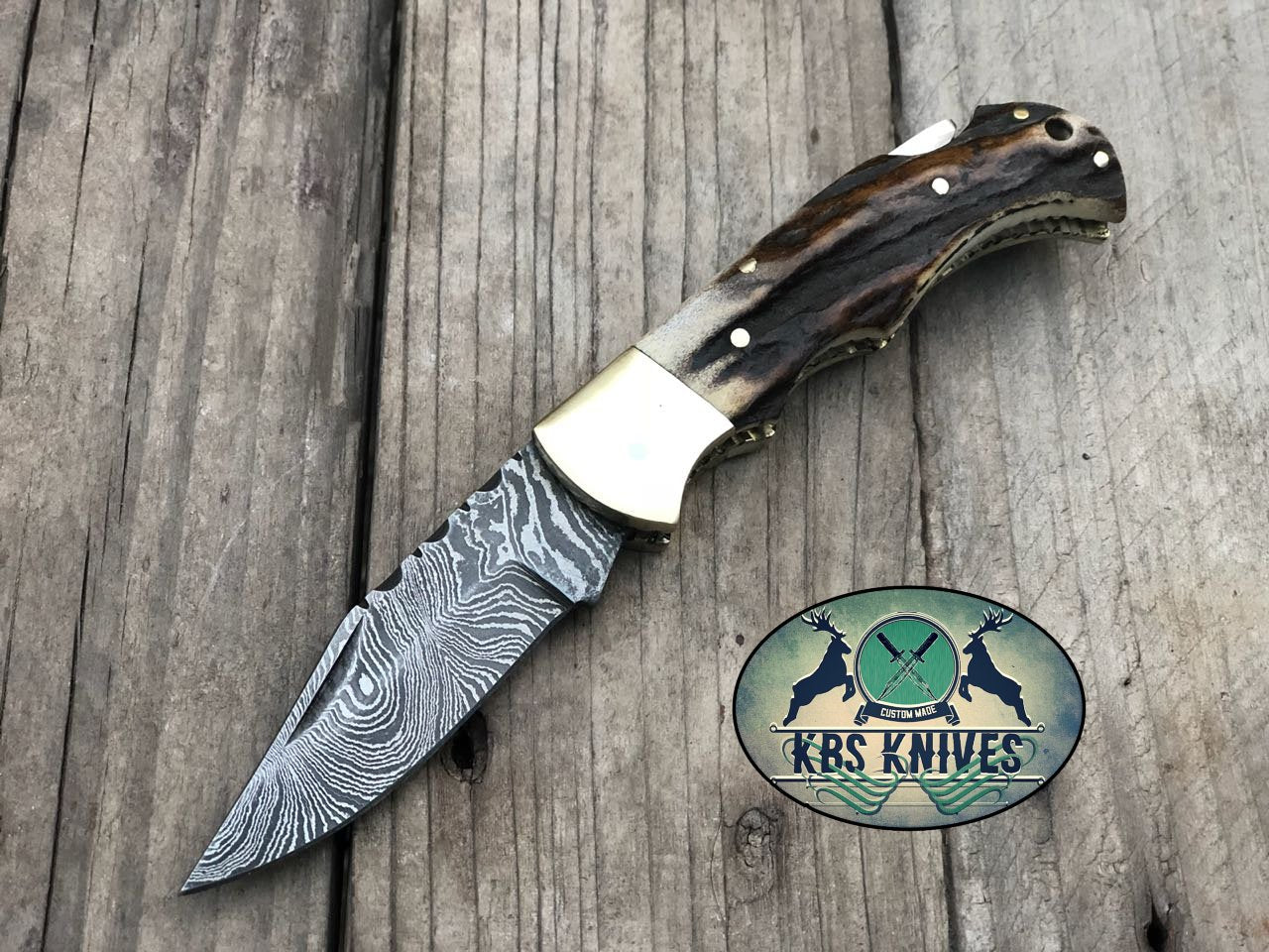 Beautiful Custom Handmade Damascus Steel EDC back Lock Pocket knife