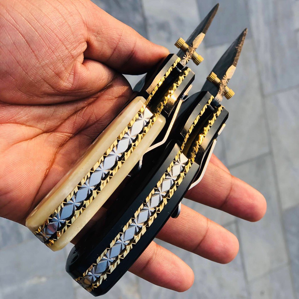 Custom Handmade Damascus Blade EDC Folding Pocket Knife With Pocket Clip