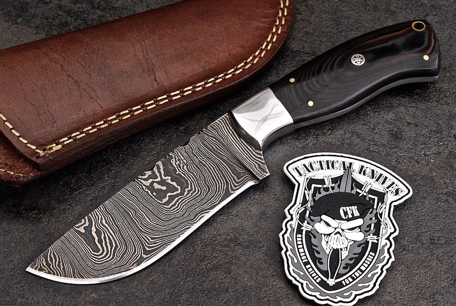 Custom Handmade Damascus Steel Skinning/Camping/Hunting Knife