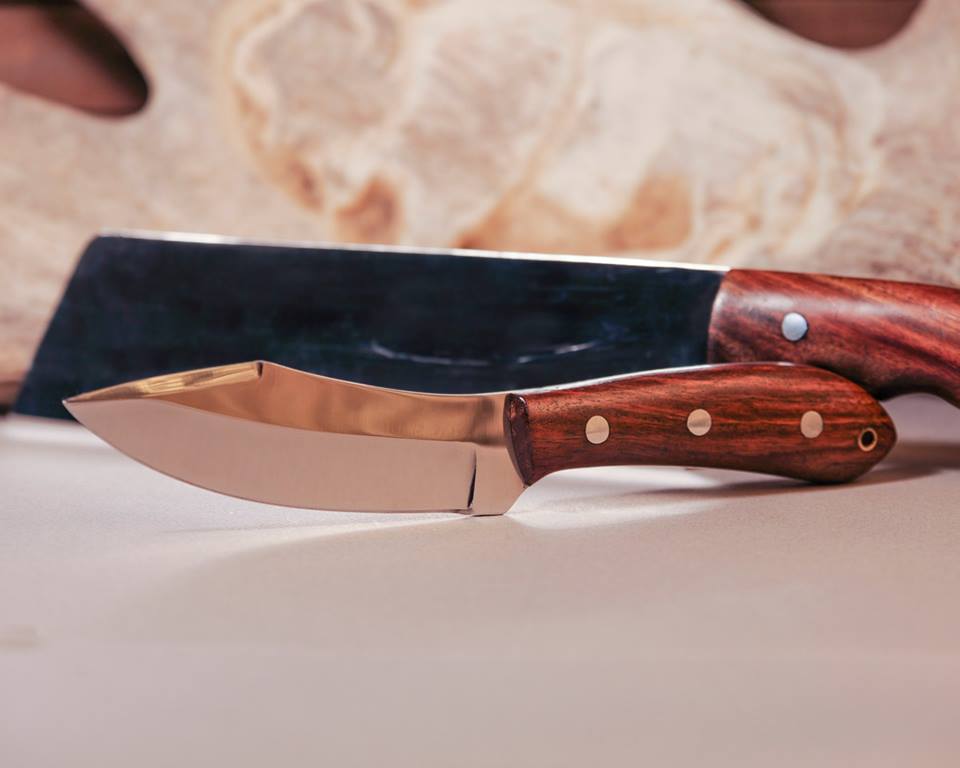 Game Processing Kit – 6-Piece Rosewood Handle Knife Set with Leather Roll