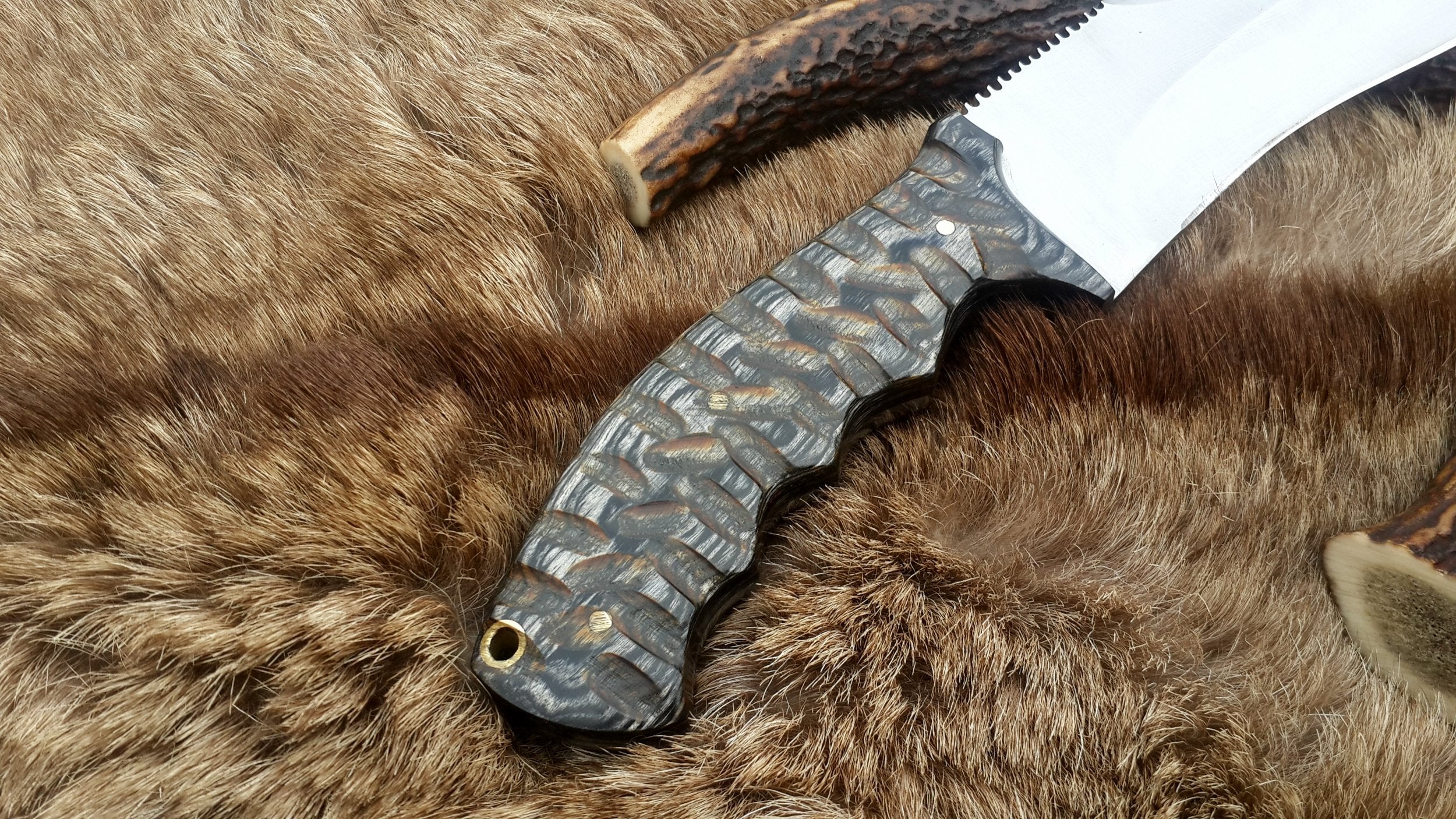The Ultimate Boar Slayer: Custom Handmade D2 Steel Fixed-Blade Pig Hunting Knife | Exotic Wood Handle | 11.5 Inches | KBS Knives