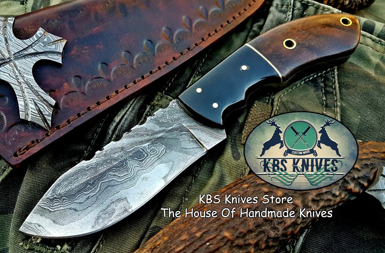 Custom Handmade Damascus Steel Skinner Knife