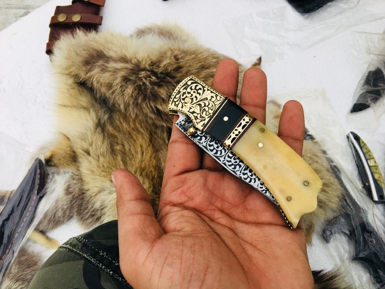 Custom Handmade D2 Steel Blade Pocket/Folding Knif