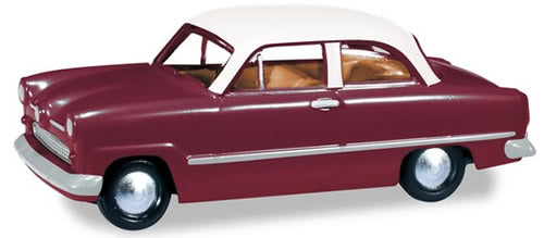 Herpa 24686 HO Scale Ford Taunus Sedan - Assembled -- Red, White