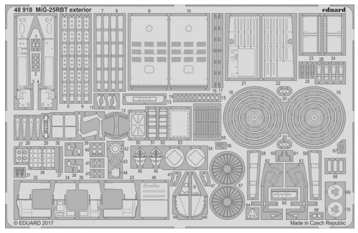 Eduard 48918 1/48 Aircraft- MiG25RBT Exterior for ICM