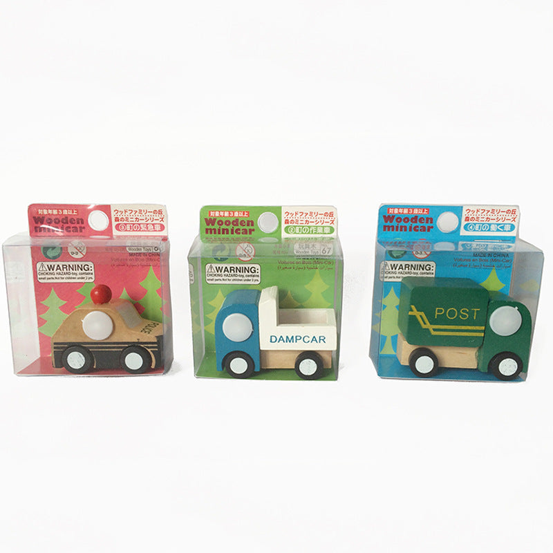 Wooden Toy Cars Set – 12 Mini Vehicle Models for Kids