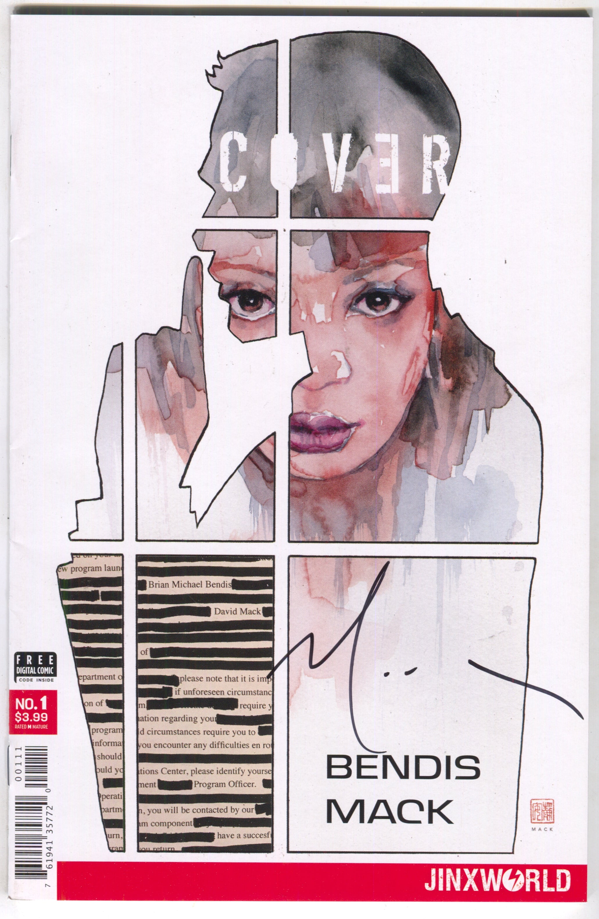 Cover 1 A DC 2018 NM Signed David Mack LTD 20 Brian Michael Bendis