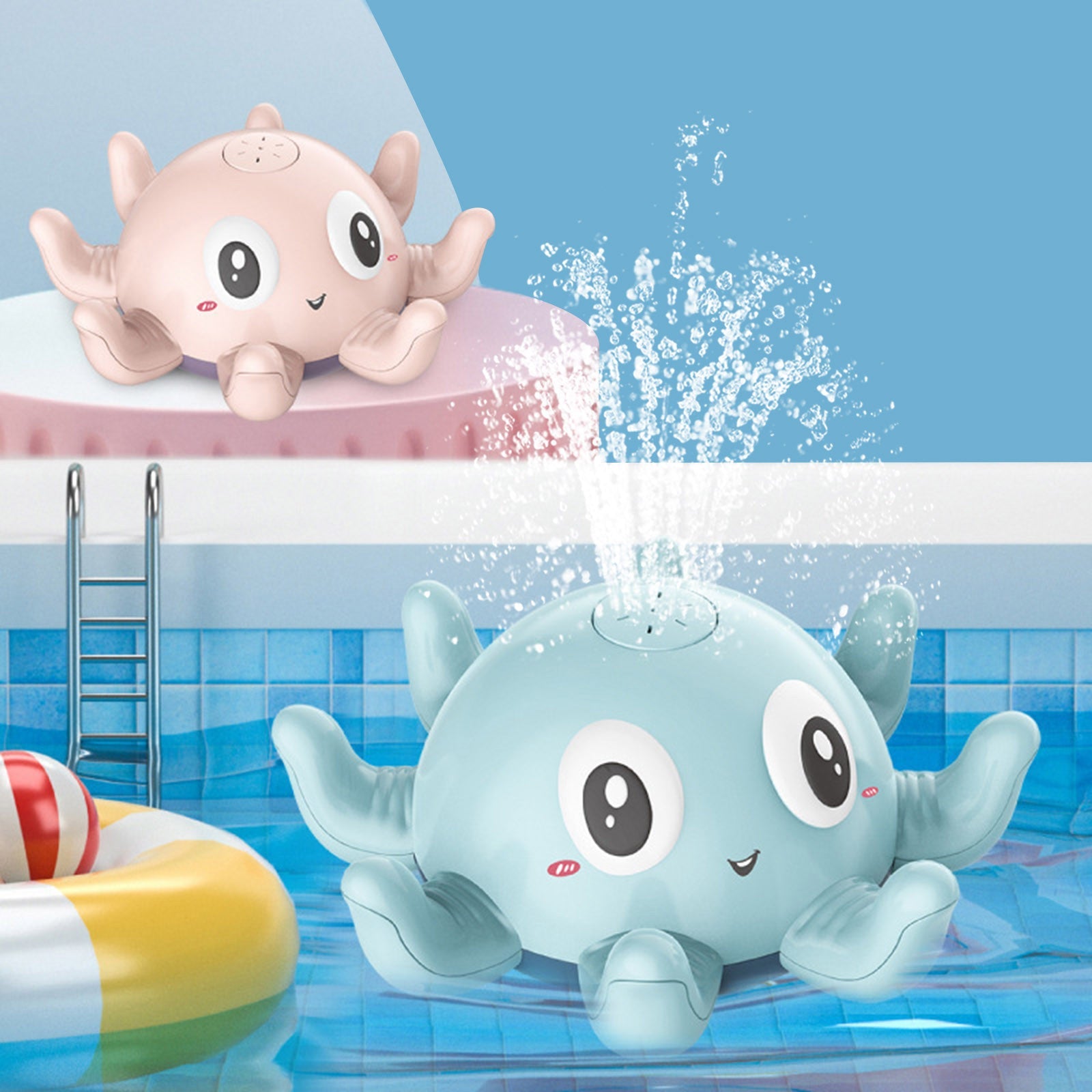 Automatic Water Spray Bath Toy – Flashing Light-Up Octopus for Kids