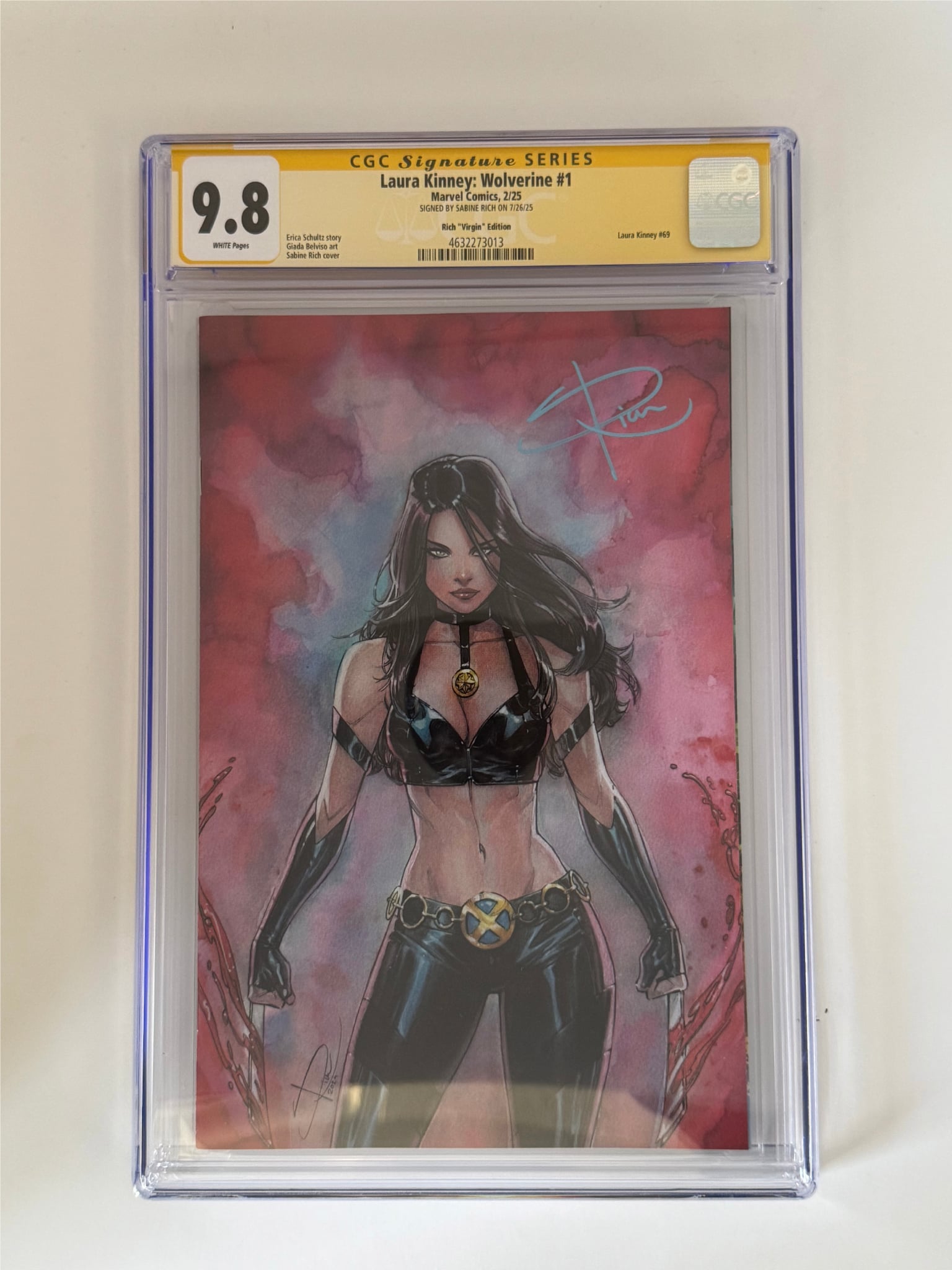 [Signed by Sabine Rich] Laura Kinney: Wolverine #1 CGC 9.8 Yellow Label Sabine Rich Exclusive Virgin Var