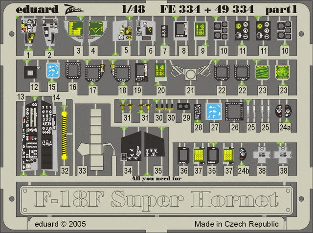 Eduard 49334 1/48 Aircraft- F18F Interior for HSG (Painted)