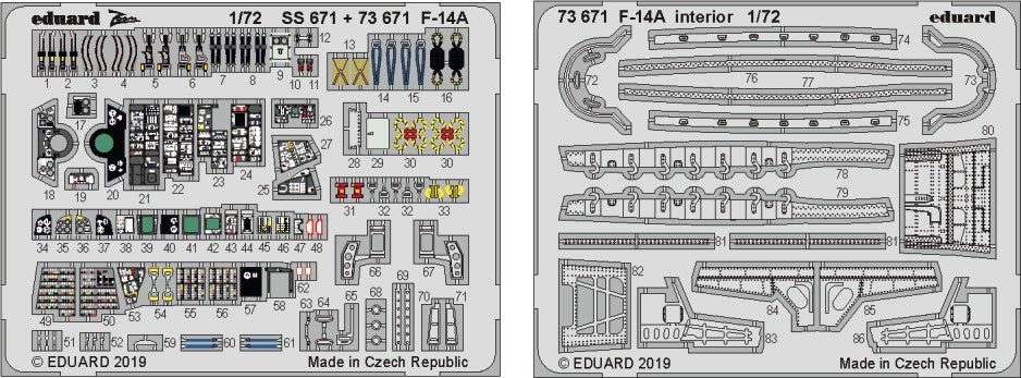 Eduard 73671 1/72 Aircraft- F14A Interior for HBO (Painted)