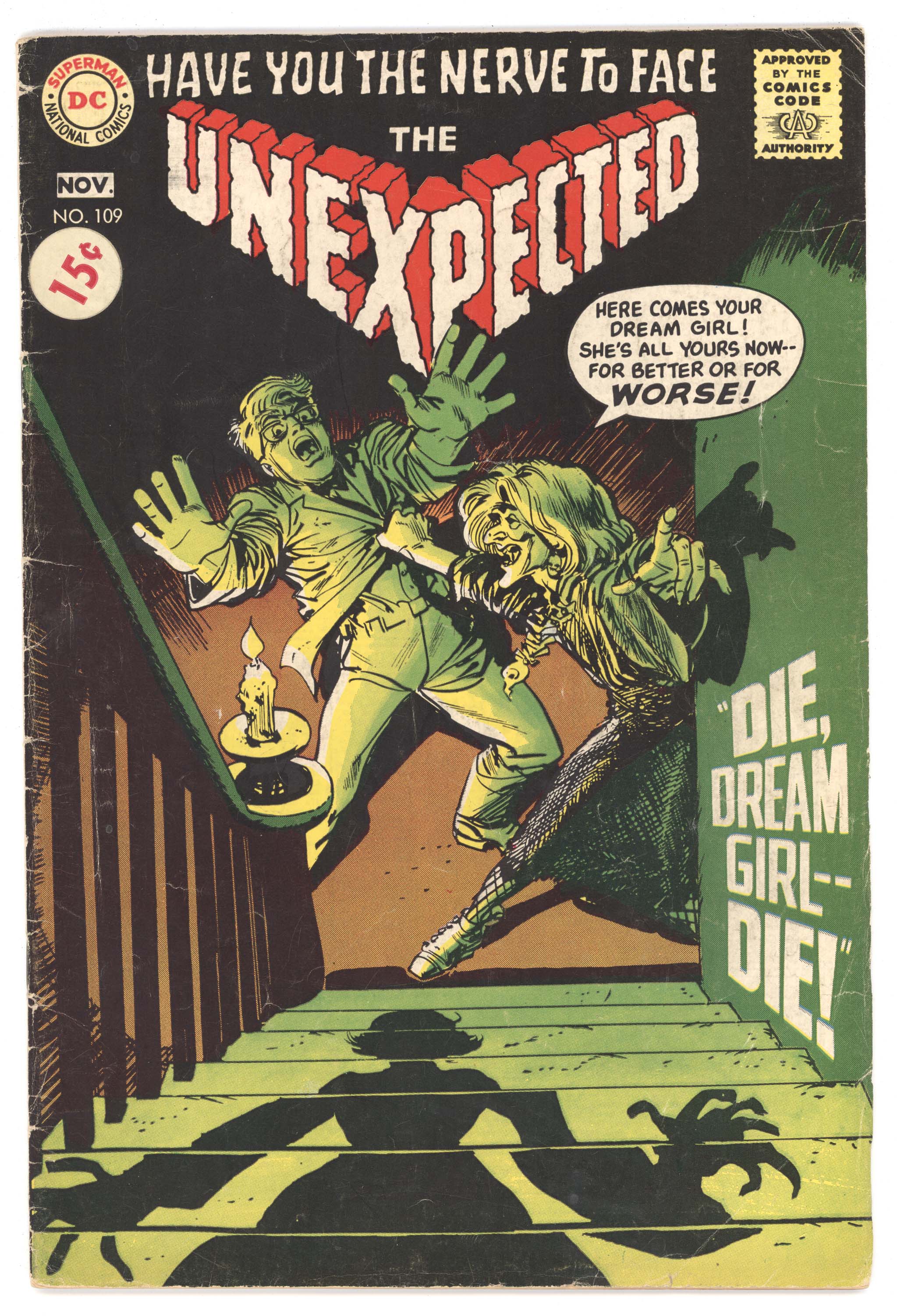 Unexpected 109 DC 1968 VG Jack Sparling Die Dream Girl