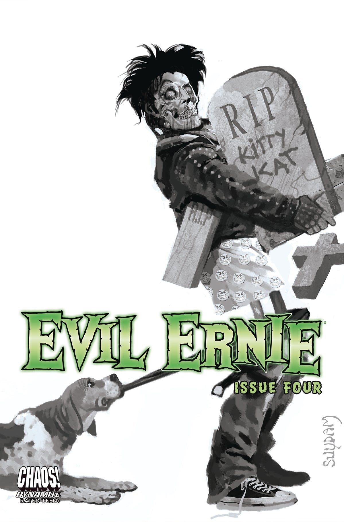 Evil Ernie #4 D 1:20 Arthur Suydam B&W Variant (03/09/2022) Dynamite