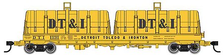 Walthers Proto 105245 HO Scale 50' Evans Cushion Coil Car - Ready to Run -- Detroit, Toledo & Ironton #1131 (Glass-Fiber Hoods, yellow, black)