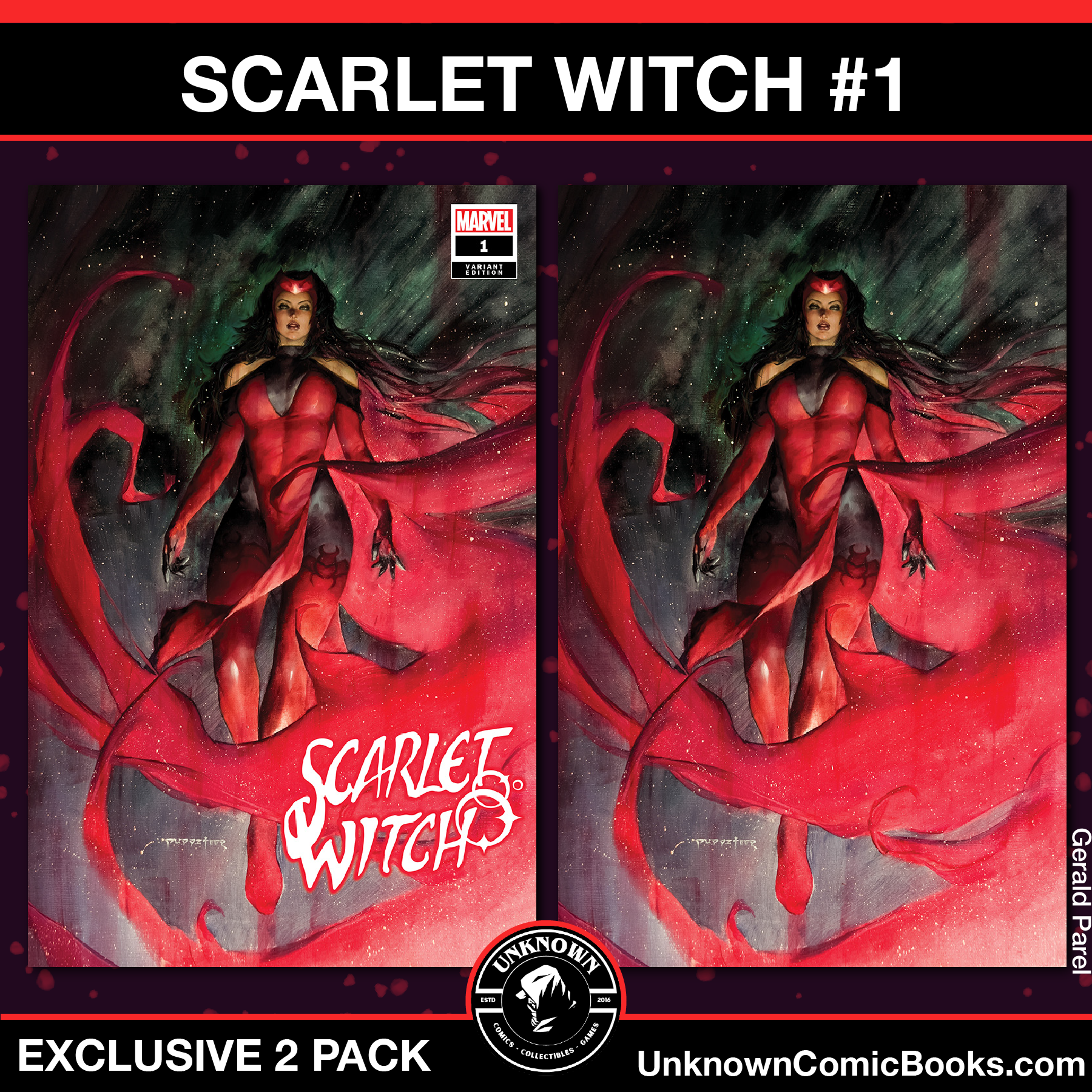 [2 PACK] SCARLET WITCH #1 UNKNOWN COMICS PUPPETEER LEE EXCLUSIVE VAR (06/12/2024)