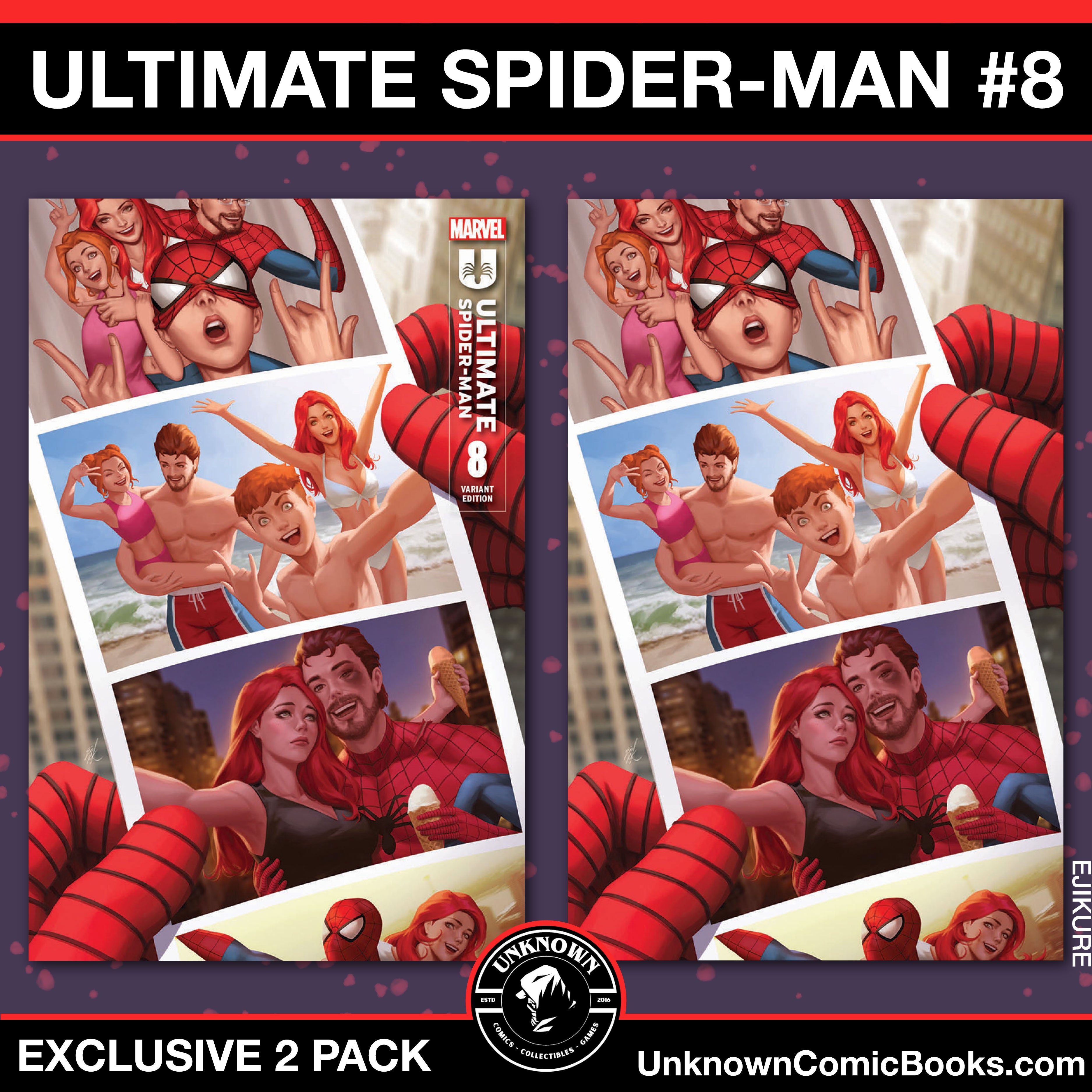 [2 Pack] Ultimate Spider-Man #8 Unknown Comics Ejikure Exclusive Var (08/21/2024)