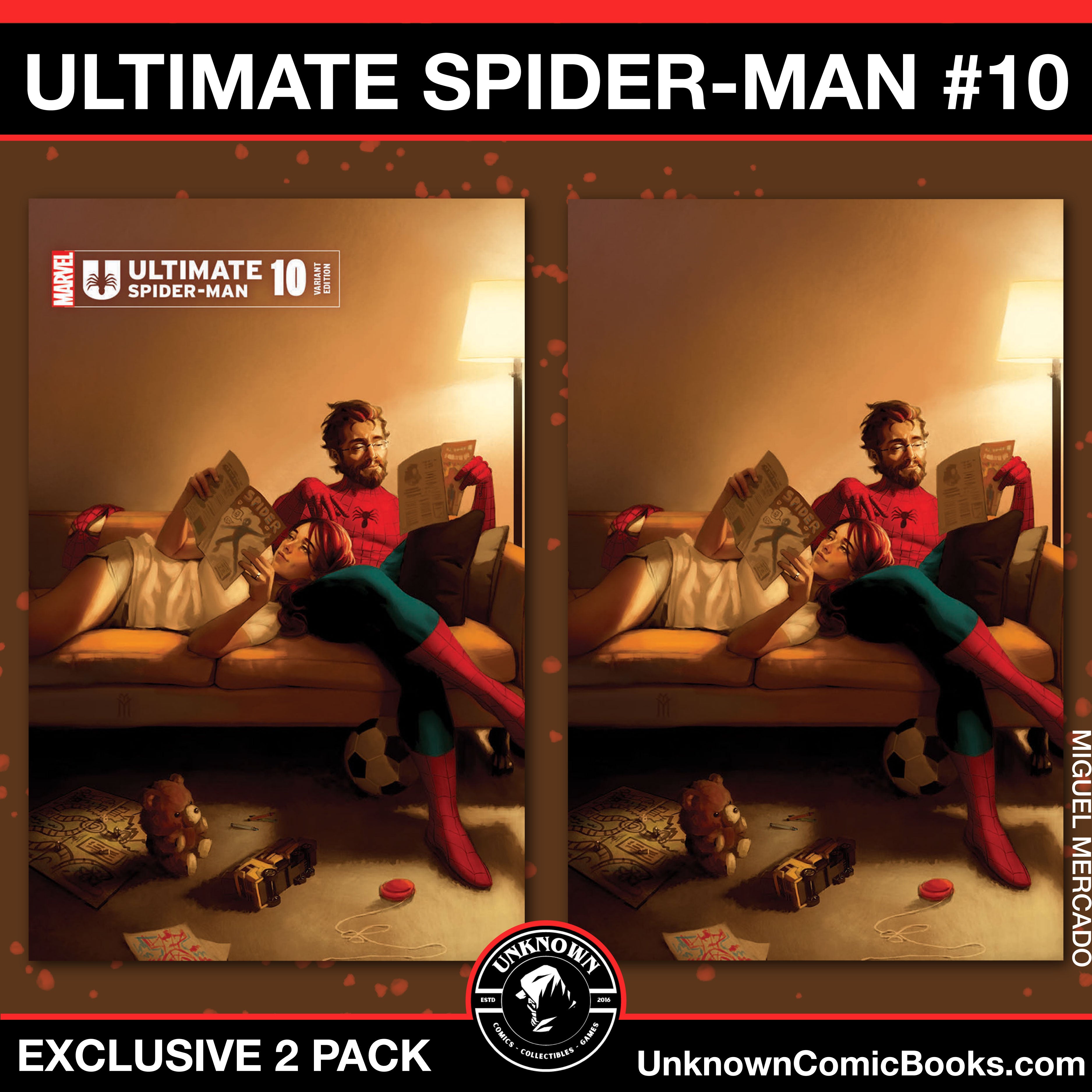 [2 PACK] ULTIMATE SPIDER-MAN #10 UNKNOWN COMICS MIGUEL MERCADO EXCLUSIVE VAR (10/16/2024)