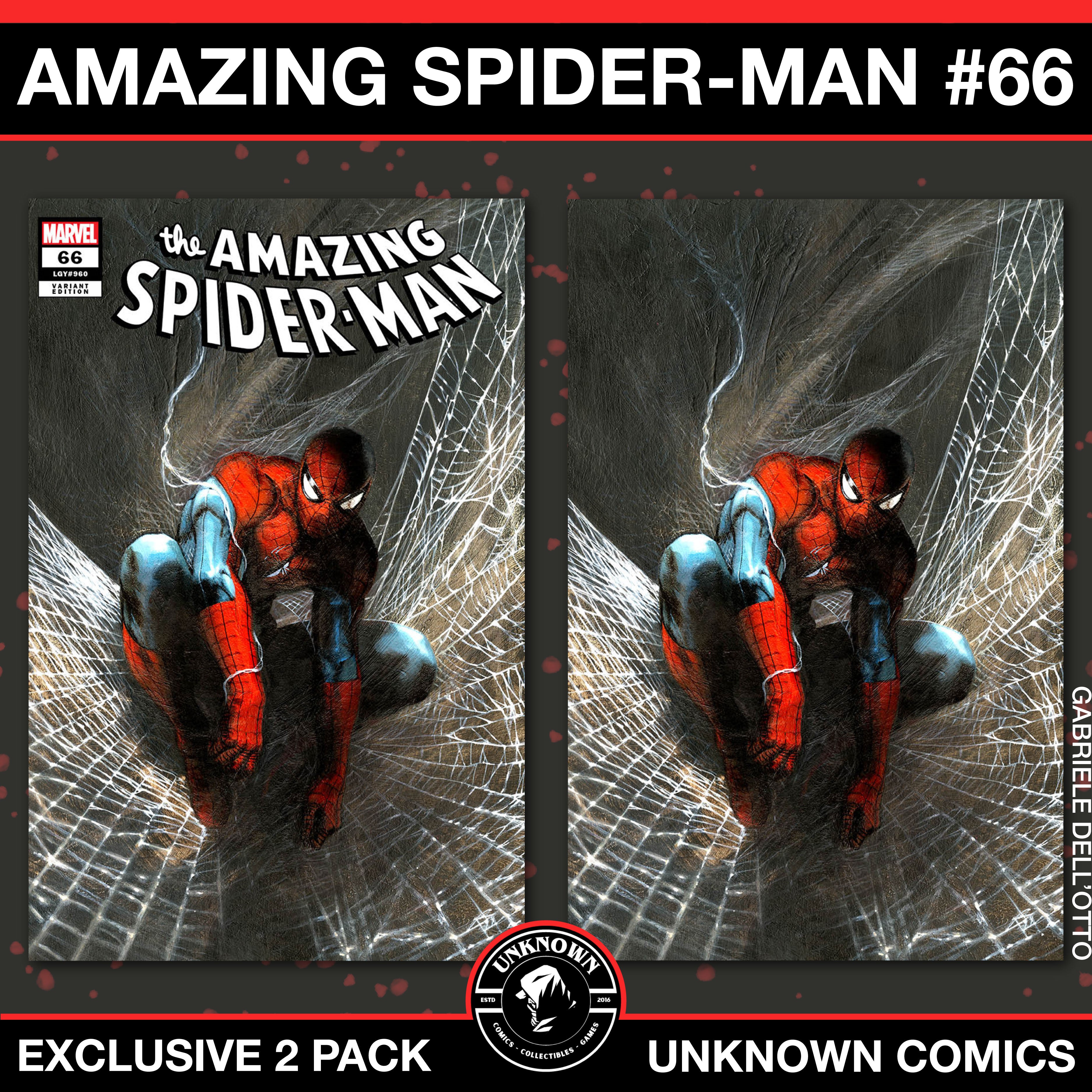 [2 PACK] Amazing Spider-Man #66 Unknown Comics Gabriele Dell’Otto Exclusive Var (01/22/2025)