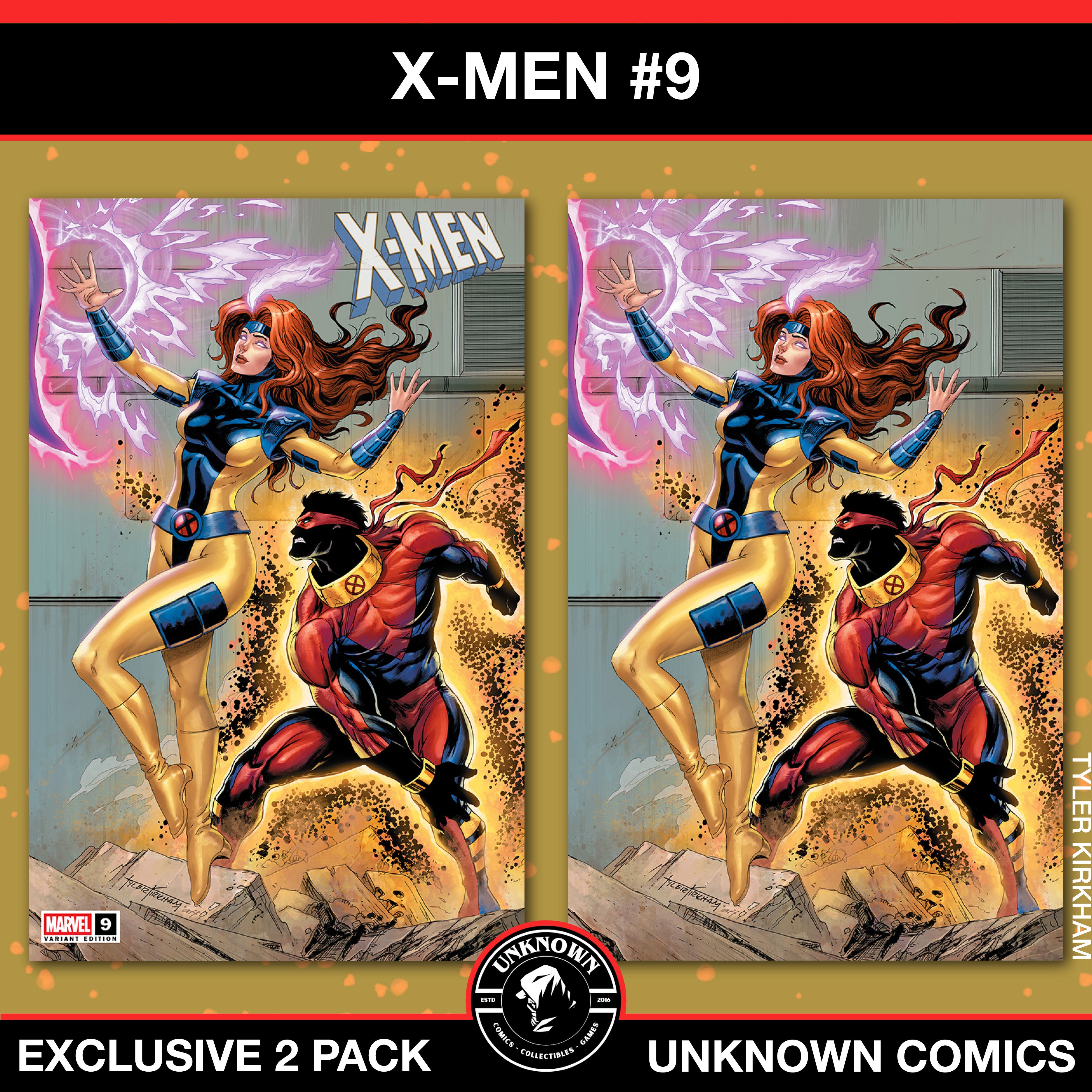 [2 Pack] X-Men #9 Unknown Comics Tyler Kirkham Connecting Covers Exclusive Var (12/18/2024)