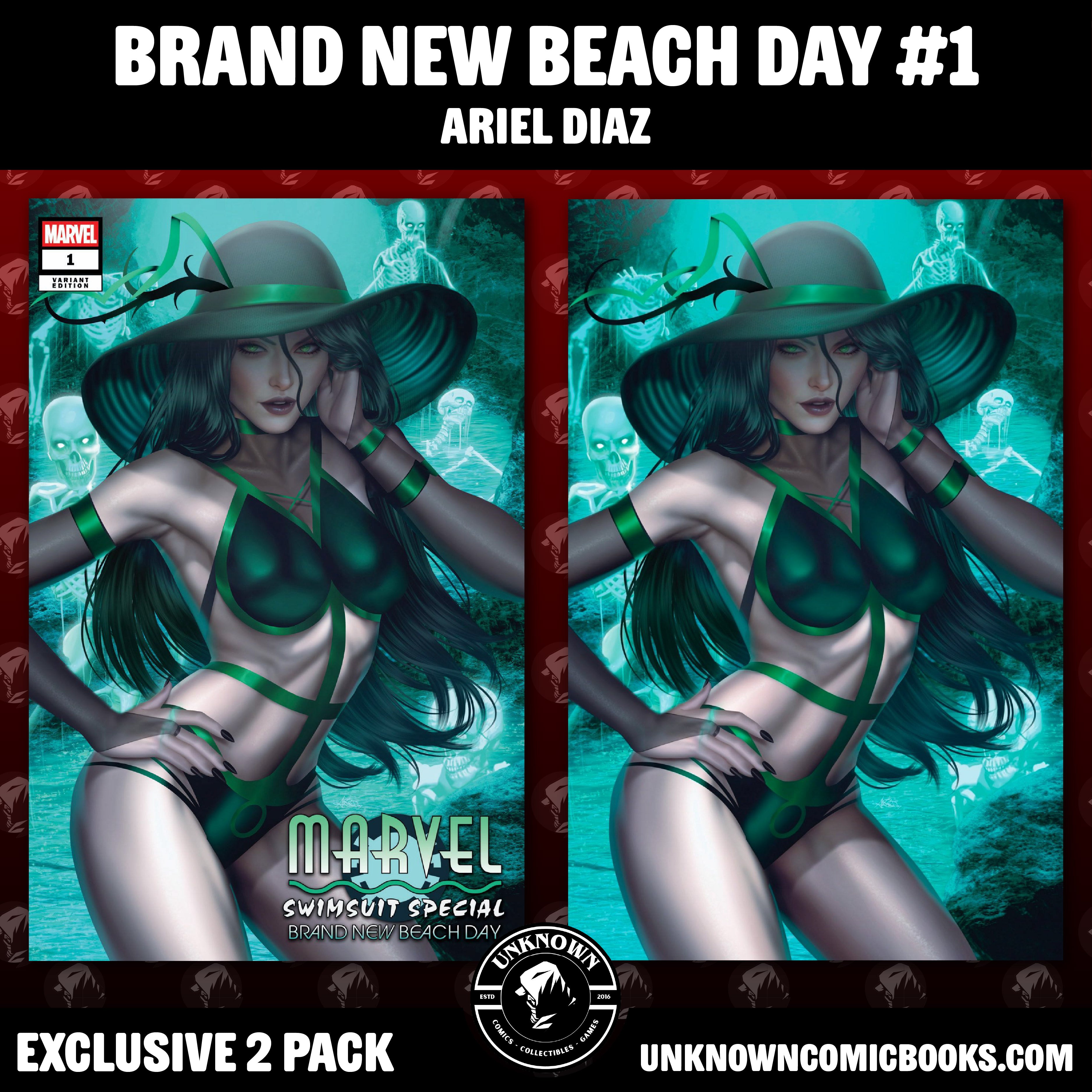[2 PACK] MARVEL SWIMSUIT SPECIAL: BRAND NEW BEACH DAY #1 ARIEL DIAZ EXCLUSIVE VAR (07/01/2026)