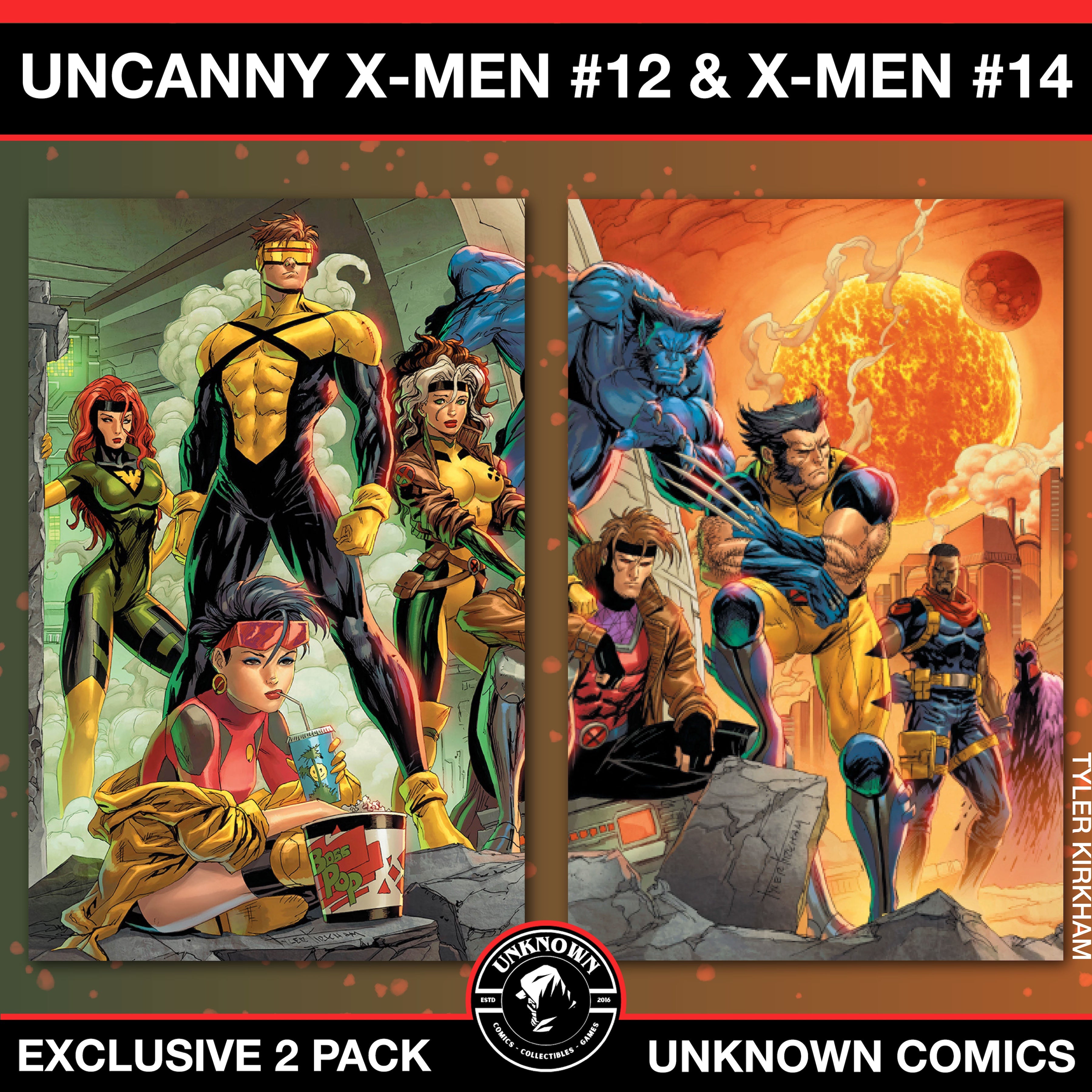 [2 PACK] Uncanny X-Men #12 | X-Men #14 Unknown Comic Tyler Kirkham Connecting Covers Virgin Exclusive (04/02/2025)