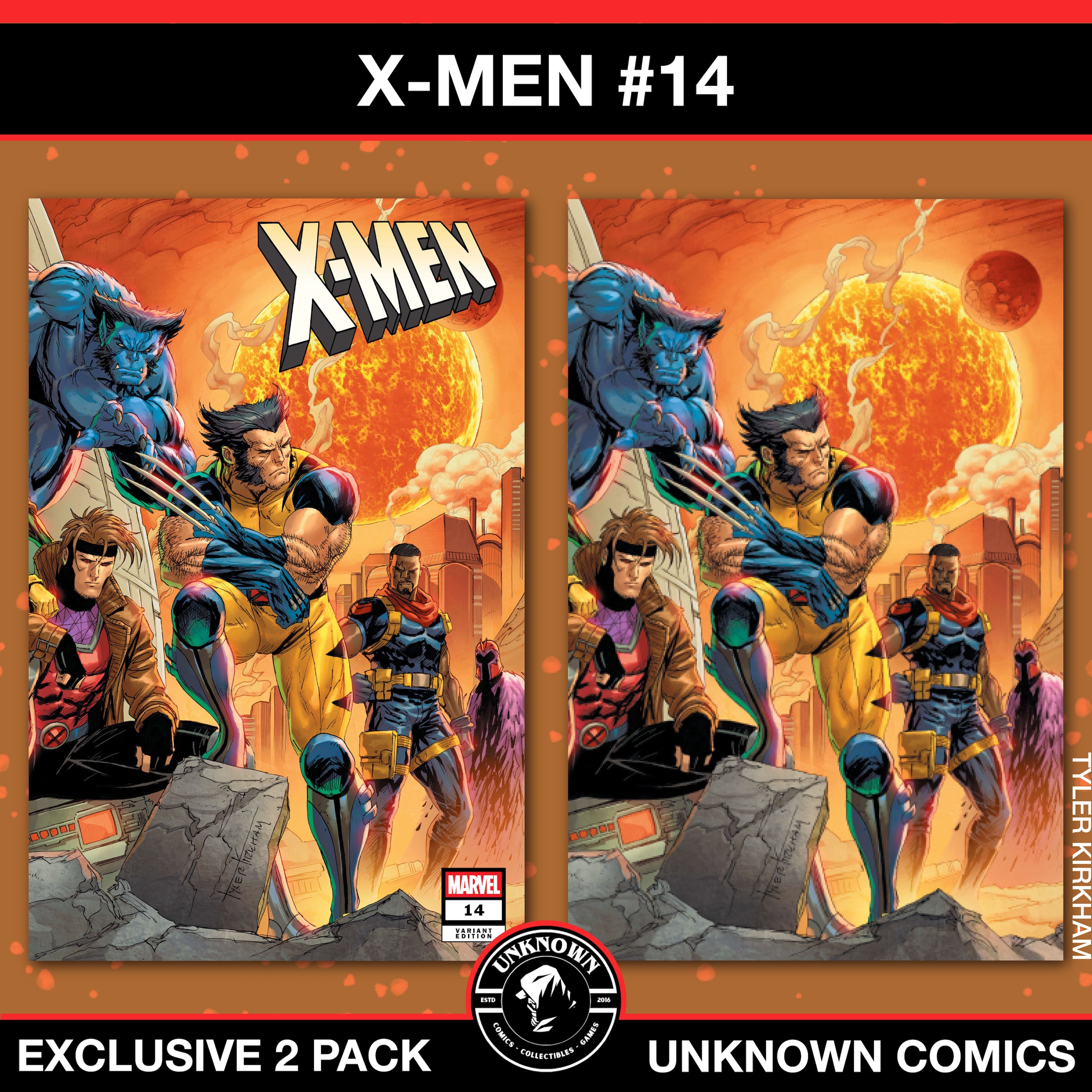 [2 pack] X-Men #14 Unknown Comics Tyler Kirkham Connecting Cover Exclusive Var (04/02/2025)