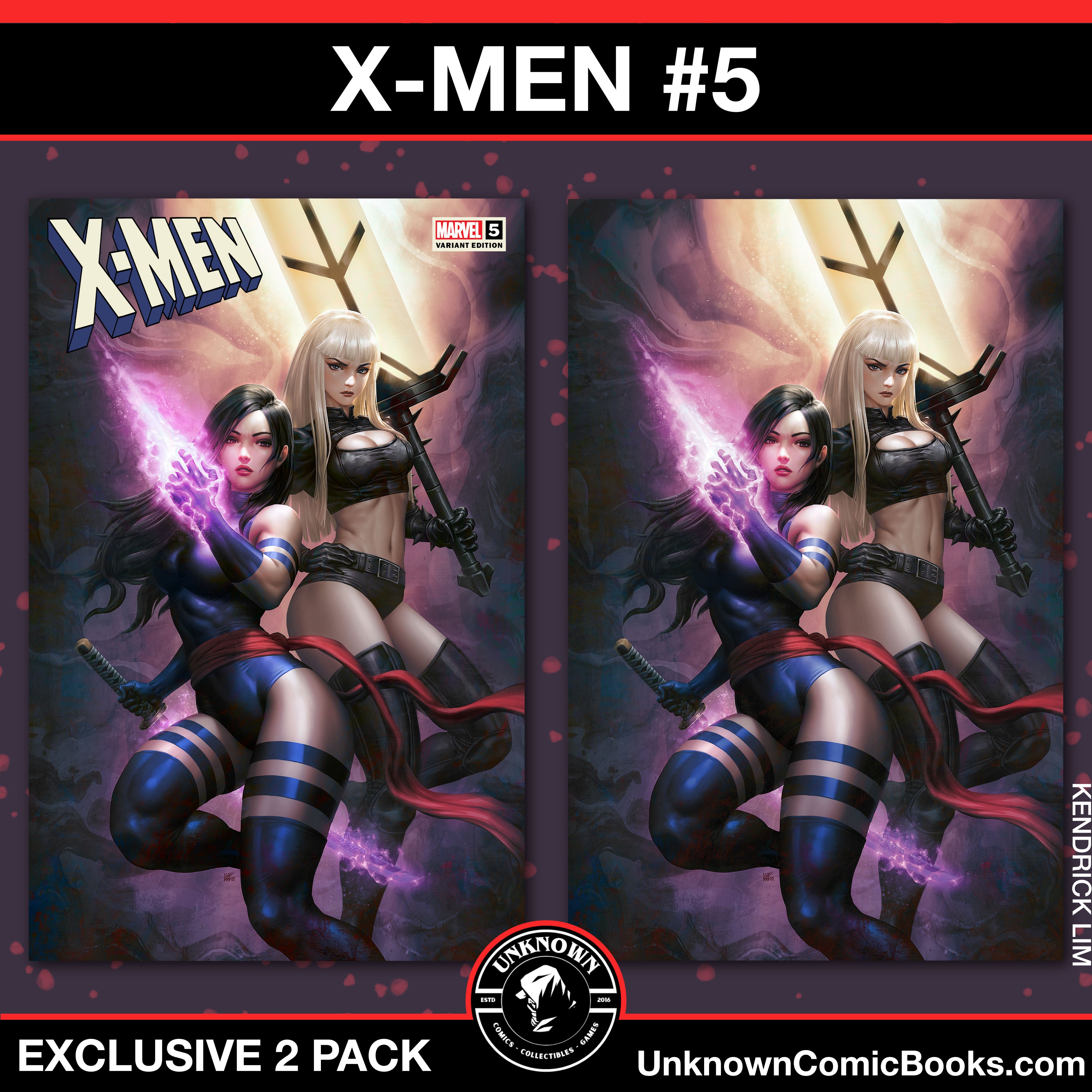 [2 PACK] X-MEN #5 UNKNOWN COMICS KENDRICK LIM EXCLUSIVE VAR (10/02/2024)