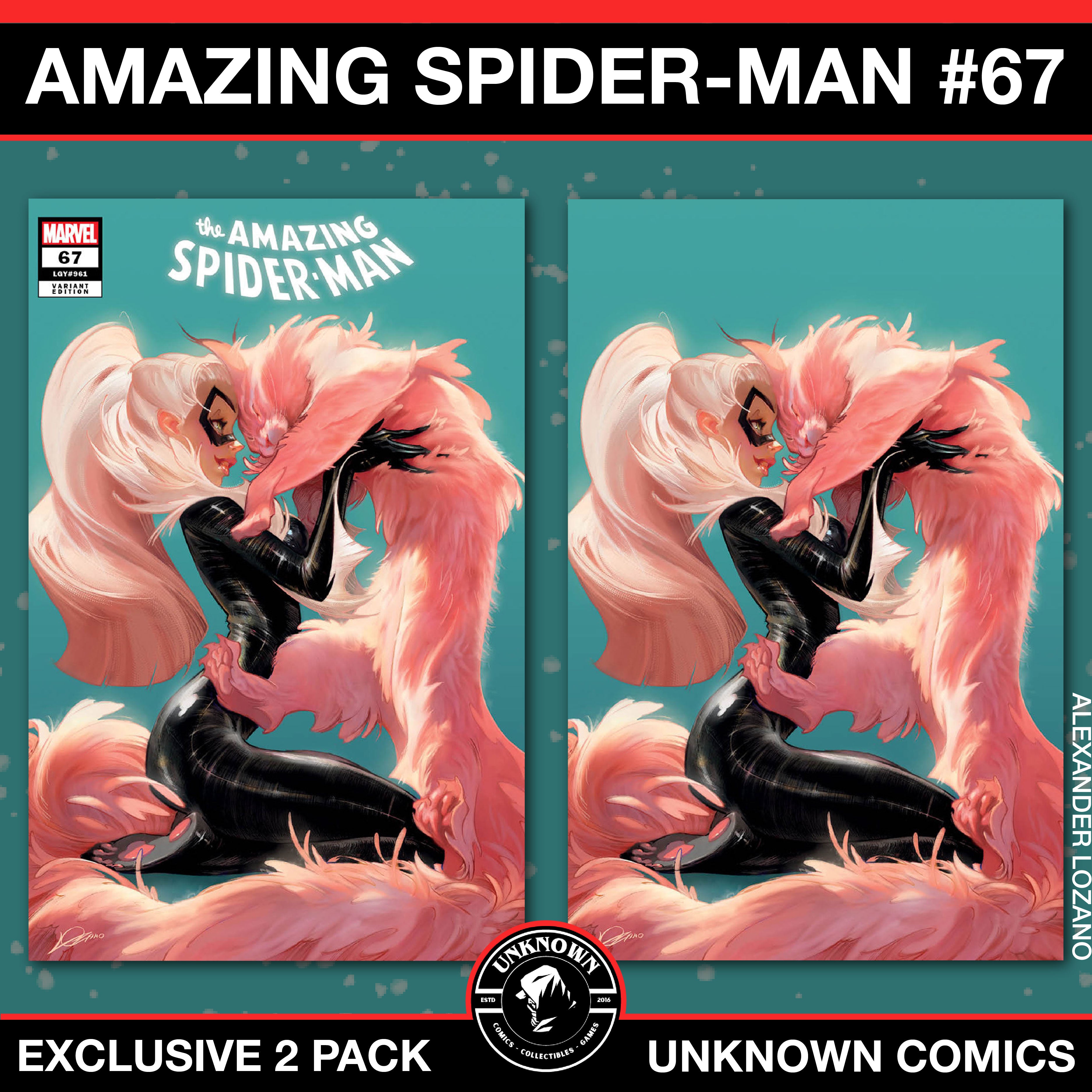 [2 PACK] Amazing Spider-man #67 Unknown Comic Alexander Lozano Exclusive Var (02/12/2025)