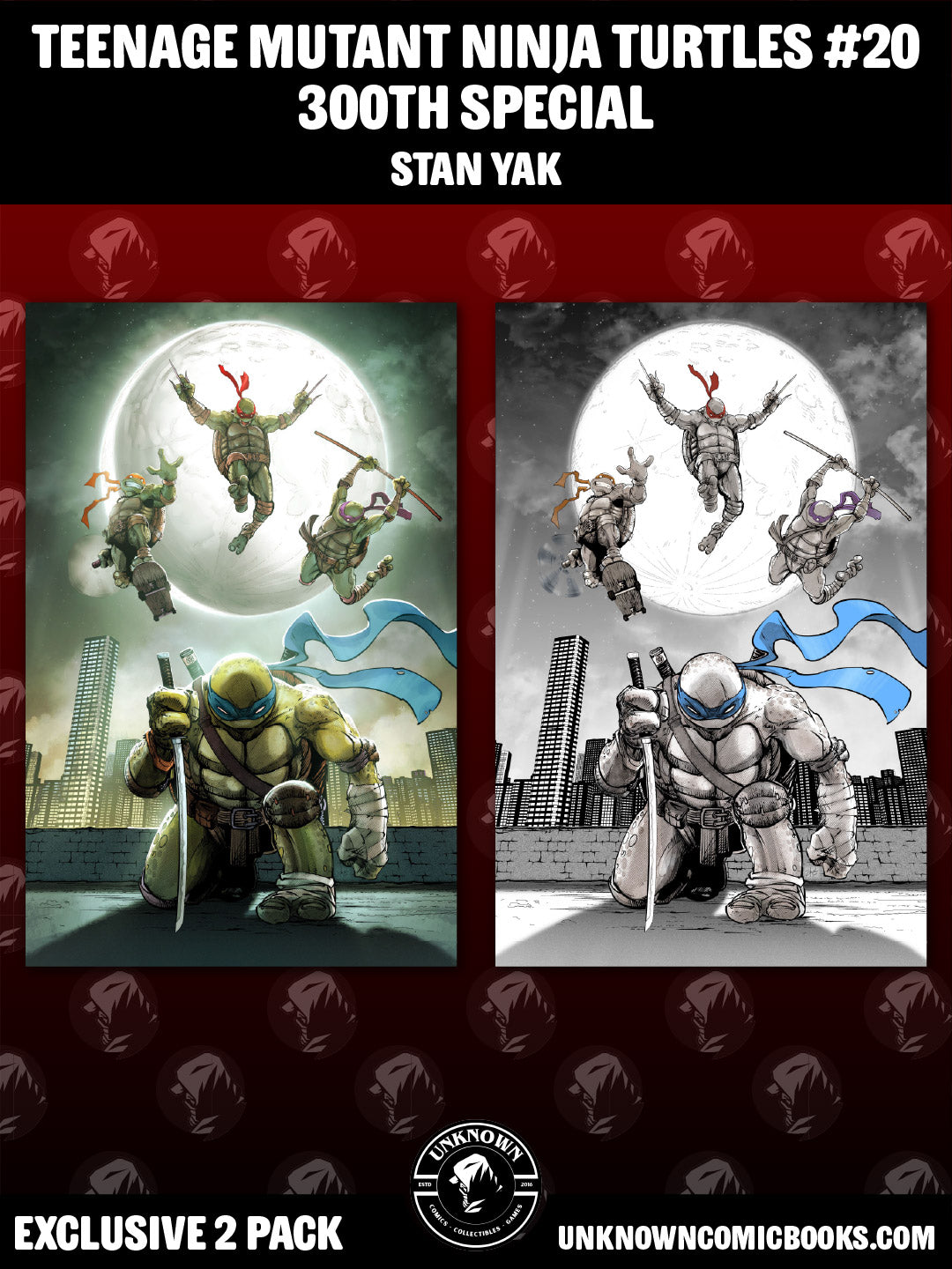 [2 PACK] TEENAGE MUTANT NINJA TURTLES #20 300th ISSUE SPECIAL - STAN YAK VARIANT KNIGHT OF COMICS SDCC 2026 EXCLUSIVE